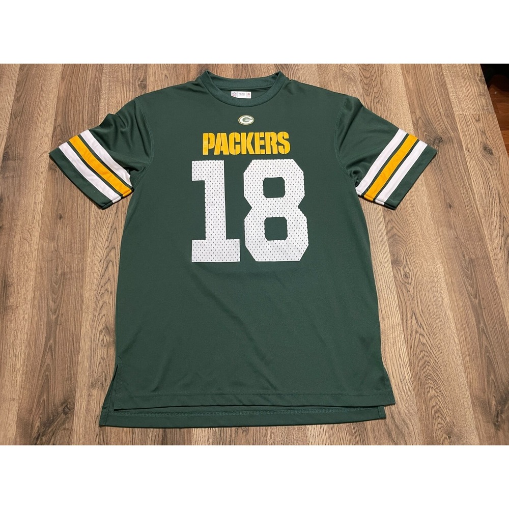 Team Apparel Shirt, Men's Size Medium, NFL #18 Green Bay Packers